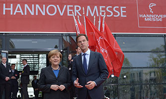 Hannover Messe was opened by Chancellor Angela Merkel <br>in the presence of Prime Minister Rutte. © Hannover Messe.