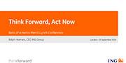 ING CEO Ralph Hamers to present at Merrill Lynch Conference, London
