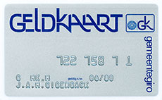 Cash Card Gemeentegiro Amsterdam (1976). </br>Image from Historical Archive ING.