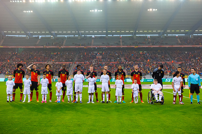 The Red Devils, just before the European Football Championship against Finland