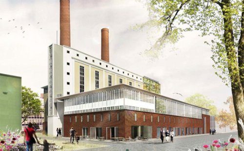 Some of the industrial elements of the building will be maintained, such as the two chimneys.