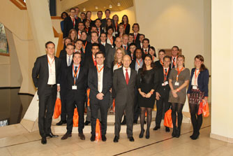 2013 ING Business Course Participants with CRO Wilfred Nagel <br />(middle) and Charis Pattikawa (4th from right).