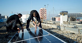 Solar panels on roof