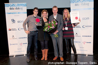 ING. Winner of the 2013 Customer Data Award <br />From left to right: Tijl Kindt, Minke Boonstoppel, <br />Martin de Lusenet and Liane Pettersson. 