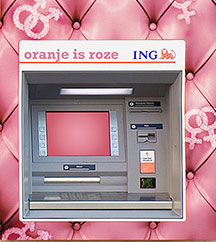 Specially designed for the Gay Pride <br>ING PINK ATM – Pink Leather ATM