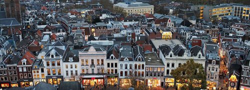 Commercial and residential properties in Utrecht, the Netherlands. Photograph: Bloomberg via Getty Images.