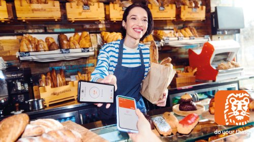 illustration: using a smartphone as mobile point of sale terminal