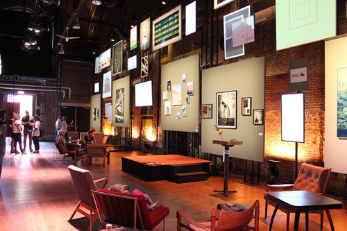 ING lounge during Photo Fair and Festival Unseen Amsterdam. The lounge shows work from ING Unseen Talent Award finalists (Photo by: Rebecca Metzger)
