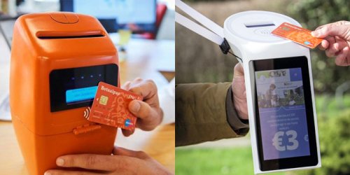 Old versus new: Development of a 3D-printed contactless donation box has come a long way since its first mock-up in March 2016.