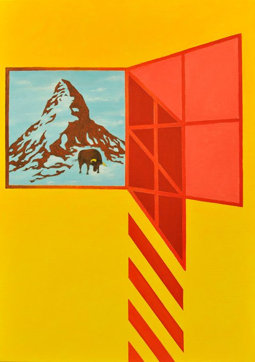 Woody van Amen (1936) <br /><em>CHOCOLAT TOBLER</em> (2018) <br />120 x 85 cm <br />Acrylic on linen