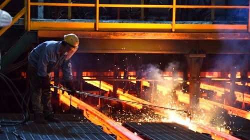 factory worker busy in a steelmaking factory