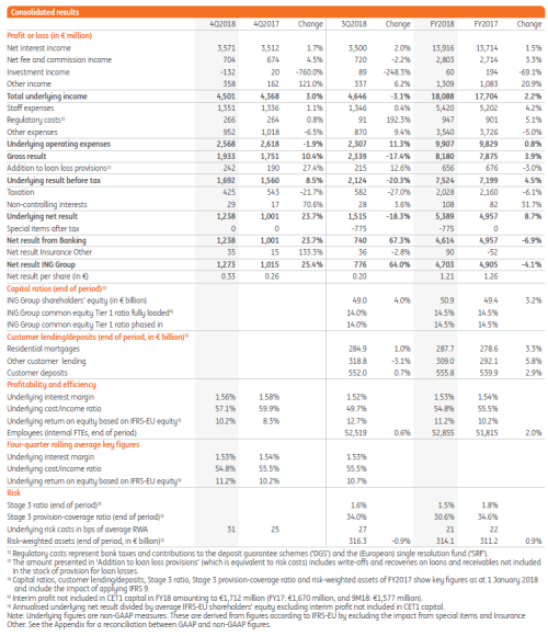 4Q/FY2018 consolidated results