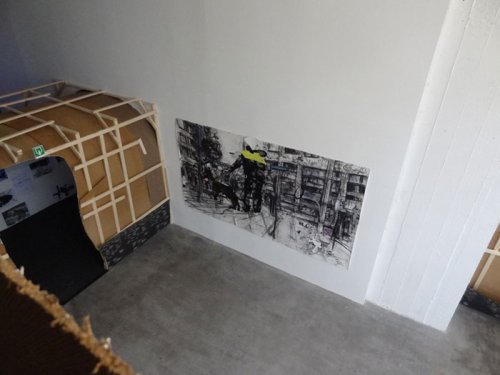 Erik van Lieshout (1968) <br><em>Untitled</em> <br>2015 <br>Mixed techniques on paper with vinyl stickers