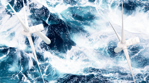 illustration: offshore wind turbines