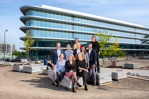 The innovation district team in front of our new office building, which will accommodate some external partners.