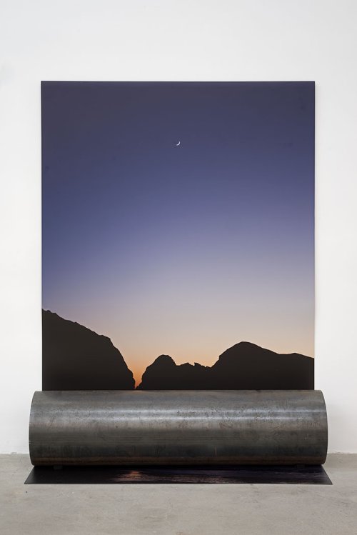Letha Wilson (1976)<br /><em>Headlands Beach Steel Pipe Bend</em> (2018) <br />147 x 107 x 41 cm<br />UV print on vinyl, steel pipe