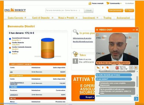 ING in Italy has a remote service page with video chat option