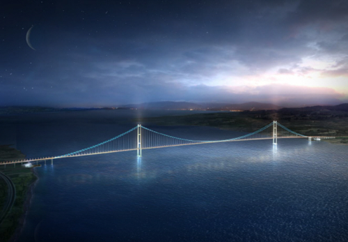 The suspension bridge will become the world’s longest, overtaking Japan’s 1,991-metre long Akashi Kaikyo Bridge.