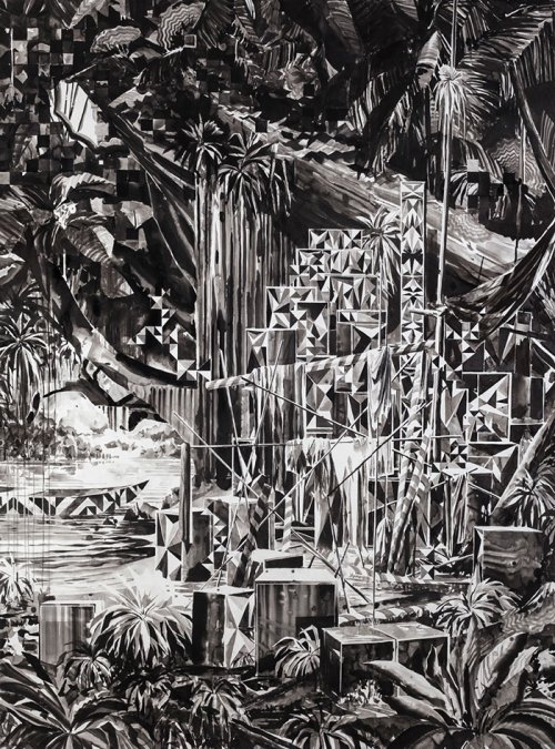 Nik Christensen (1973) <br><em>Something for the lost and found</em> <br>2015 <br>Sumi ink on paper