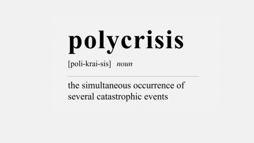 'polycrisis' [poli-krai-sis] noun - the simultaneous occurence of several catastrophic events