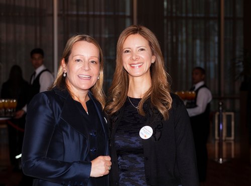 Isabel Fernandez (left) with Andrea Puerto at the official opening of ING’s office in Colombia.