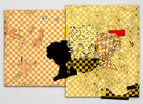Bob Eikelboom (1991)<br /><em>Summum Bonum</em>, 2018<br />149 x 219 cm<br />Charcoal on magnets, magnets, acrylic on steel